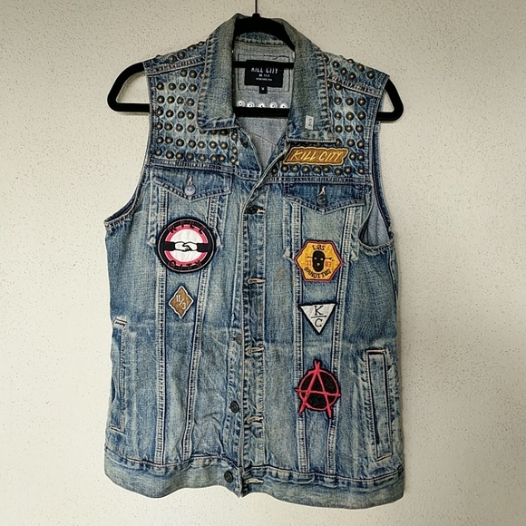 studded jean jacket mens